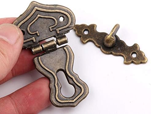 8 Takım Bronz Vintage Asma Kilit Mandalı Çile Toka Dekoratif Mini Kilit Toka Mücevher Kutusu Dolabı ahşap hediye kutusu