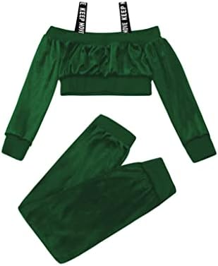 Mufeng Çocuk Erkek Kız Dans Spor Kıyafet Uzun Kollu Mektuplar Baskı Kırpma Üstleri koşu pantolonları eşofman takımı