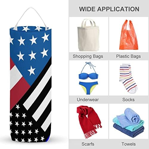 Amerikan Mavi İnce Çizgi Bayrağı alışveriş çantası Yıkanabilir Organizatör Dağıtıcılar Asılı Döngü Depolama Alışveriş