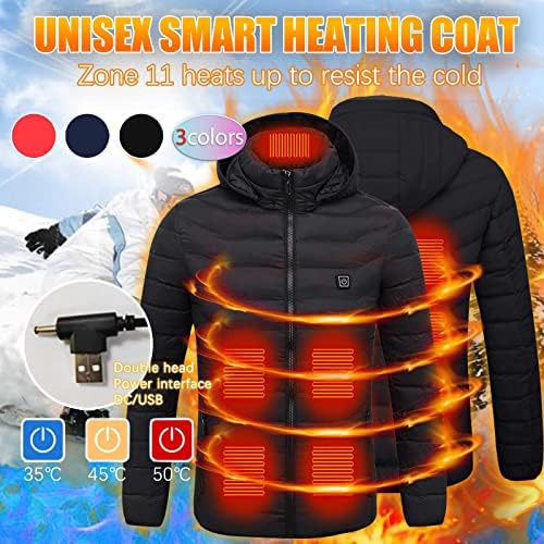 COMİOR ısıtmalı ceket erkekler ve kadınlar için, ısıtmalı ceket ısıtmalı Hoodie ısınma ceketler USB şarj edilebilir