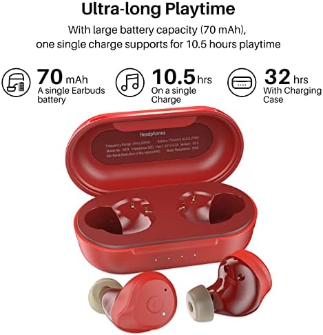 TOZO NC9 Hibrid Aktif Gürültü Önleyici Kablosuz Kulaklıklar, kulak İçi Kulaklıklar IPX6 Su Geçirmez Bluetooth 5.0