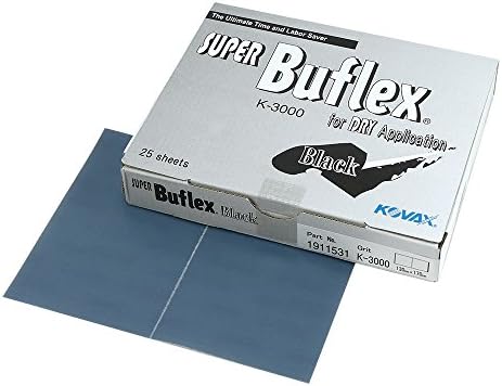 Super Buflex Esnek Kuru Zımpara Kağıtları, Siyah K-3000, Kanca ve Halka, 191-1531, 25 Kağıtlar
