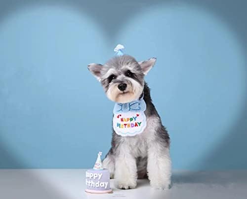 Kedi Köpek Doğum Günü Bandana Eşarp ve Parti Şapkası Mini Köpek Kedi Doğum Günü Önlüğü Pet Doğum Günü Kıyafeti Kedi