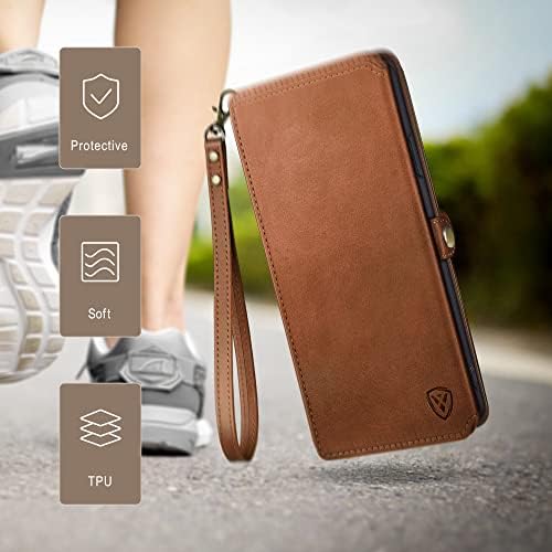 XcaseBar Moto G Güç için 2022 5G Cüzdan kılıf ile 【RFID Blocking】 Credit kart tutucu, Flip Folio Kitap PU Deri telefon
