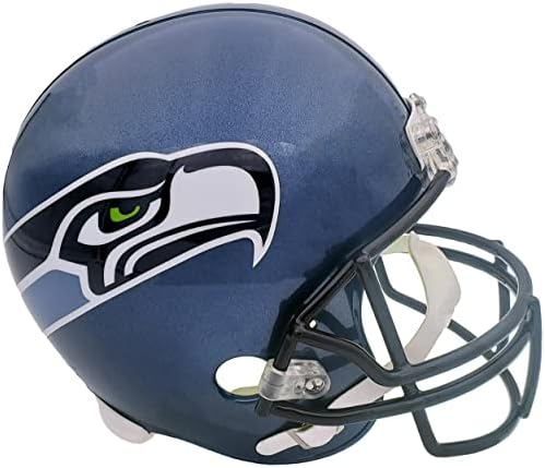 İmzasız Seattle Seahawks Mavi Çoğaltma Gerilemesi (2002-2011) Tam Boy Kask Stoğu 90886-NFL Çoğaltma Kaskları