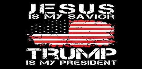 Toptan Lot 6 İsa Benim Kurtarıcım Trump Benim Başkanım ABD Sıkıntı Bayrağı Vinil Çıkartması tampon çıkartması
