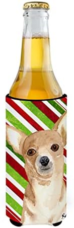 Caroline's Treasures RDR3010MUK Chihuahua Şeker Kamışı Noel İnce kutular için Ultra Hugger, Soğutucu Kol Hugger Makinede