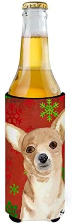 Caroline's Treasures RDR3012MUK Chihuahua Kırmızı Kar Taneleri İnce kutular için Ultra Hugger, Soğutucu Kol Hugger