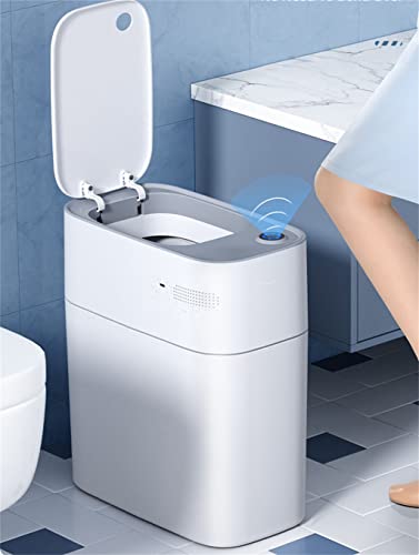 WPYYI Otomatik Torbalama sensörlü çöp kovası Can, 14L Ev Tuvalet Mutfak Akıllı çöp tenekesi Dar Banyo Çöp