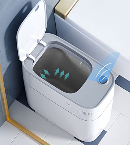 XDCHLK Otomatik Torbalama sensörlü çöp kovası Can, 14L Ev Tuvalet Mutfak Akıllı çöp tenekesi Dar Banyo Çöp