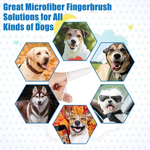 20 Adet Mikrofiber Parmak Fırçası Köpekler için Yumuşak Parmak Diş Fırçası Pet Diş Parmak Fırçası Köpek Kedi Diş Temizleme