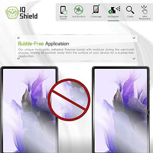IQShield Ekran Koruyucu ile Uyumlu Samsung Galaxy Tab S7 FE (Galaxy Tab S7 Artı) Anti-Kabarcık Şeffaf Film