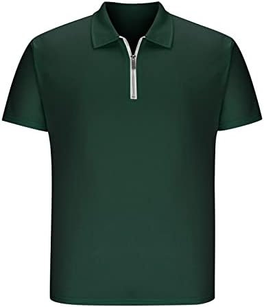 lcepcy Erkek Tişört Fermuar Yayılmış Yaka Rahat Tee Gömlek Çizgili Slim Fit Uzun Kollu Golf Gömlek Erkekler T Shirt