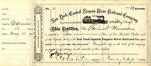 New York Merkez Niagara Nehri Demiryolu A. Ş. chauncey M. Depew tarafından imzalandı - Stok Sertifikası