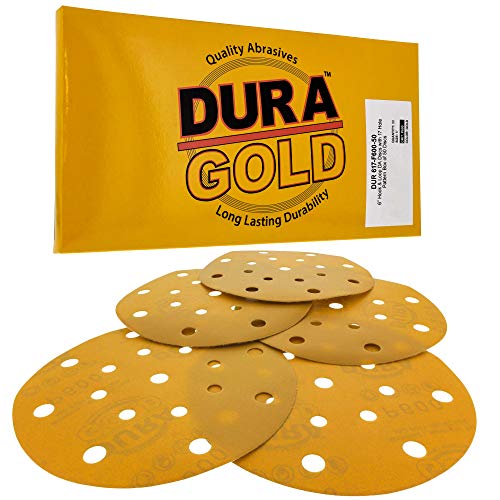 Dura-Gold 6 Zımpara Diskleri - 600 Grit, Kanca ve Halka DA Destek Plakası ve Yumuşak Yoğunluklu Arayüz Pedi