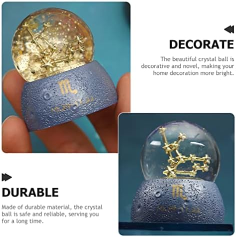 FOMİYES Ev Dekor Ofis Dekor Kristal 3D Takımyıldızı 12 Zodyak Yıldız Kar Cam Küre Ev Dekorasyon Standı ile Su Küre